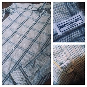 VTG Wayne Rogers | Plaid Dress Shirt | M (15.5)